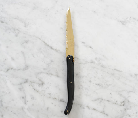 Laguiole Steak Knife Black & Gold - Set of 4