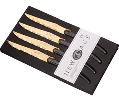 Laguiole Steak Knife Black & Gold - Set of 4